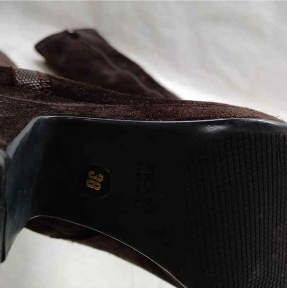 Prada Boots  Women Brown Suede - Picture 6 of 8